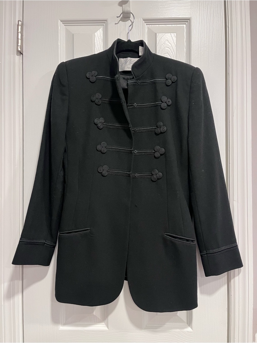 Vintage Lord and Taylor Black Napoleon Military Style Blazer Jacker Size 2